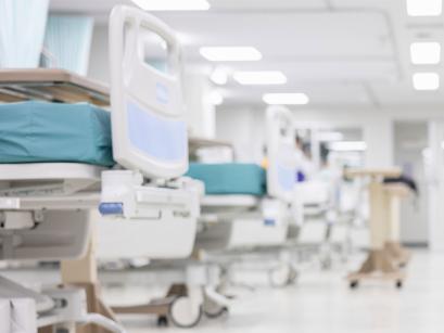 hospital beds in a ward