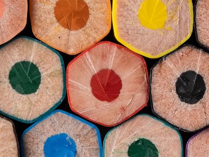 bunch of colored pencils
