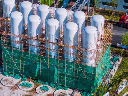 Aerial view of hydrogen plant