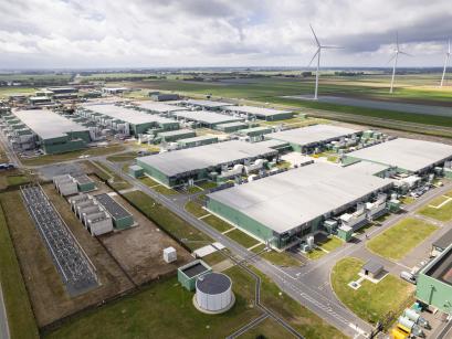 Aerial view of data center complex