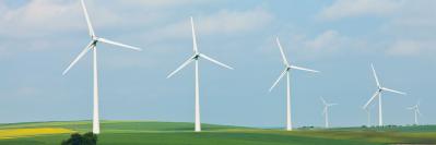windmills arrayed across the landscape